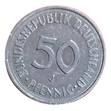 Moeda Alemanha 50 Pfennig 1975 Linda Perfeita 71-282