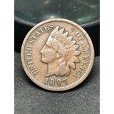 Moeda Americana Indian Head Cent 1897 Circulada Linda !!!