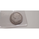 Moeda Antiga 1900 Inglaterra One Shilling Prata 