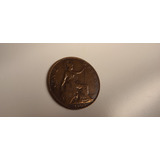 Moeda Antiga 1905 Inglaterra One Penny Bronze 