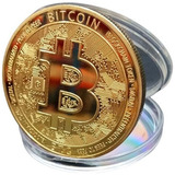 Moeda Bitcoin Comemorativa Física Ouro Colecionador