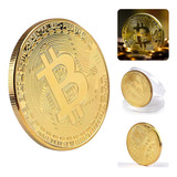 Moeda Bitcoin Dourada Presente