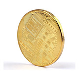 Moeda Bitcoin Física Cor Ouro P  Colecionadores Criptomoedas