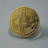 Moeda Bitcoin Física Edição Comemorativa Banhada A Ouro