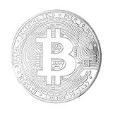 Moeda Bitcoin Física P Colecionador Criptomoedas Presente Prata 