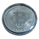 Moeda Bitcoin Silver P Representação Física Medalha Incrível