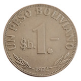 Moeda Bolívia 1 Peso 1972
