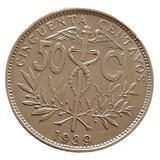 Moeda Bolívia 50 Centavos 1939 Antiga Rara Linda 108 247