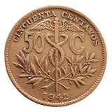 Moeda Bolívia 50 Centavos 1942 Bronze Antiga Rara 106 247