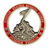 Moeda Cobre Grande Marinha Usa Marines Corps Medalha Vazada