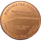 Moeda Cobre Pura 999 1 Onça Avdp Rifle Winchester 1873  2 