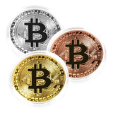 Moeda Comemorativa Bitcoin Ouro