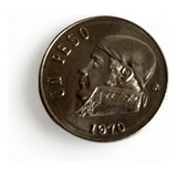 Moeda De 1 Peso Do Mexico De 1970 Cupro Niquel 22202 Rrdeco