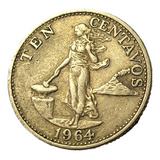 Moeda De 10 Centavos De 1964 Das Filipinas
