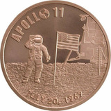 Moeda De Cobre Pura 999 1 Onça Avdp Apollo 11 Fc  2 