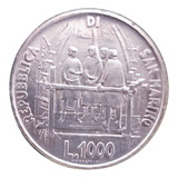 Moeda De Prata De 1000 Liras De 1977 San Marino