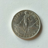 Moeda De Prata De 50 Centavos Das Filipinas De 1944