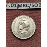 Moeda De Prata República 2000 Réis De 1907 Mbc sob F 1
