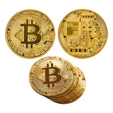 Moeda Física Bitcoin Dourada Edição Comemorativa Criptomoeda