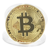 Moeda Física Bitcoin Dourada Edição Comemorativa
