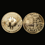 Moeda Física Bitcoin Dourada