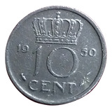 Moeda Holanda 10 Cêntimos 1950 Níquel Antiga 4-248