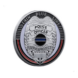Moeda Linha Azul Policial Police Officer Servir E Proteger