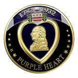 Moeda Medalha Purple Heart Coração Purpura Mérito Militar