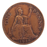 Moeda One Penny 1948 Inglaterra 223