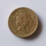 Moeda One Pound 1990 Rara Frase Invertida