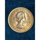 Moeda Ouro 917 1 Libra Rainha Elizabeth 1966