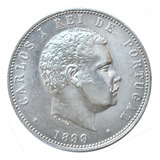 Moeda Prata 1000 Réis Portugal 1899 Rei Carlos I