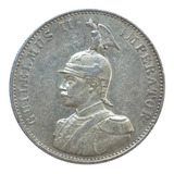 Moeda Prata 2 Rúpias Africa Alemanha 1893 Rei Guilherme 2