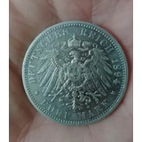 Moeda Prata Prússia 1894 A 5 Marcos Deutches Reich
