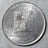 Moeda Quarter Dollar De 2008 New México Usa Km 422