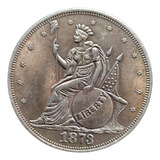 Moeda Trade Dolars Estados Unidos 1873 Cópia Comemorativa 