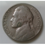 Moeda Usa Five Cents Jefferson 1949 D