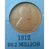 Moeda Usa One Cent Dólar Linconl Penny 1912 Eua