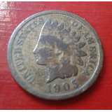 Moeda Usa One Cent Indian Head 1905 (cabeça De Índio)