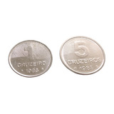 Moedas Casal Fao 1 E 5 Cruzeiros 1985 Fc