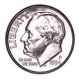 Moedas Roosevelt Dime 1994 Flor De Cunho Letra D