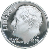 Moedas Roosevelt Dime 1996