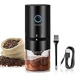 Moedor De Café Elétrico Portátil Iruihoo 4 Xícaras Pequeno Moedor Cônico Automático Moedor De Grãos De Café Com Configuração Multi Moagem Para Espresso Gotejamento Despeje Sobre Prensa Francesa USB Recarregável Preto 