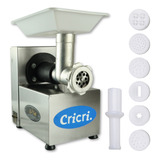 Moedor De Carne Elétrico Inox Extrusor De Massa E Biscoitos