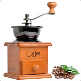 Moedor De Grãos Café Regulagem Manual Madeira Manivela Retrô