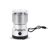 Moedor Elétrico De Grãos- Sementes- Café- Especiarias- Temperos- Ervas E Grãos Secos - 14500RPM- 150W- Aço Inox- Tampa Acrílica- 110V - Portátil- Ideal Para Cozinha E Culinária- Com Design Compacto