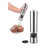 Moedor Elétrico De Sal E Pimenta Aço Inox C Luz Led Pilha
