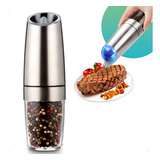 Moedor Elétrico Pimenta Sal Tempero C Sensor Gravidade Led Cor Inox