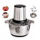 Moedor Elétrico Potente Alimentos 850W Carnes Picador Legumes Temperos Processador Triturador Multiprocessador Inox 2L 110V