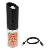 Moedor Elétrico Recarregável Usb Sal E Pimenta Preto   Polar